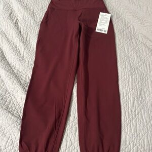 Lululemon Athletica Red Track Pants with Elastic Cuffs